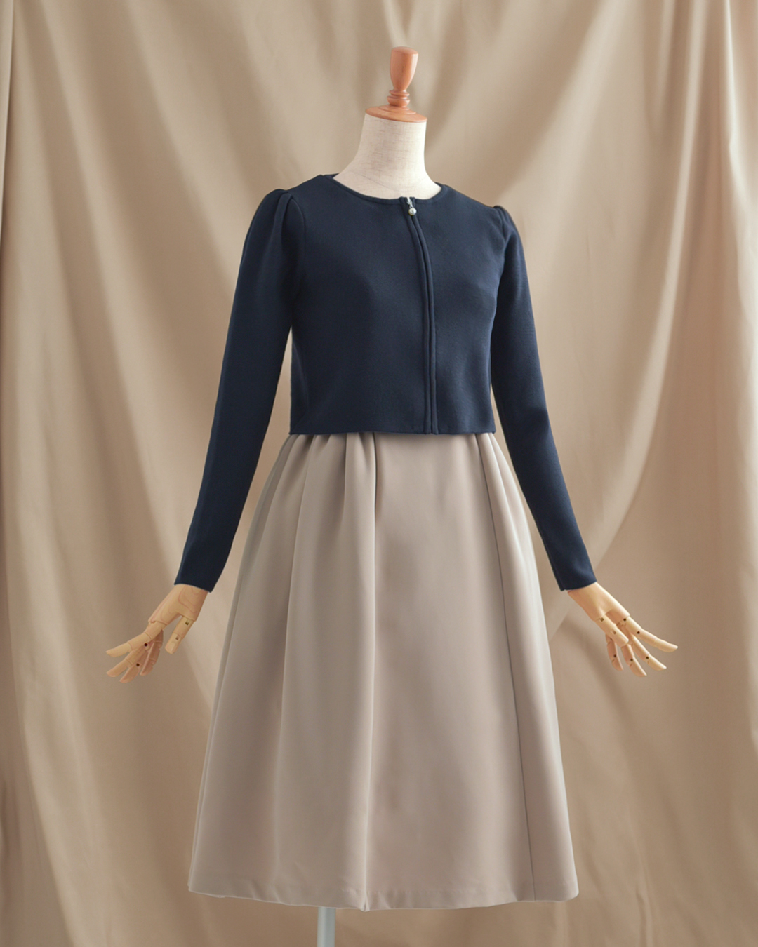 カーディガン パール ドロップ】お色展開：ホワイト,ネイビー