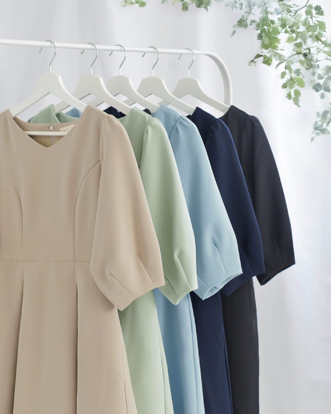 ワンピース レディ ドット】05-a24 お色展開：ブラック,ブラウン