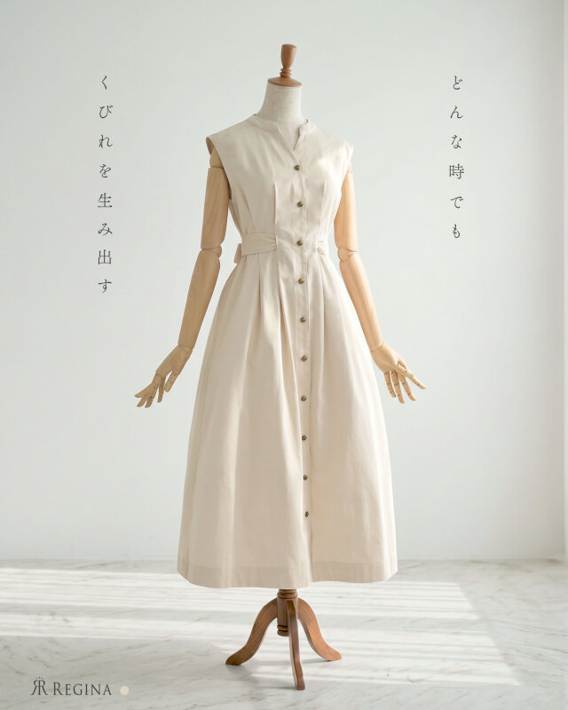 美しいくびれを作る計算されたシルエット。上品に決まる大人のきれいめワンピース。レジーナ【神戸ワンピース専門店】