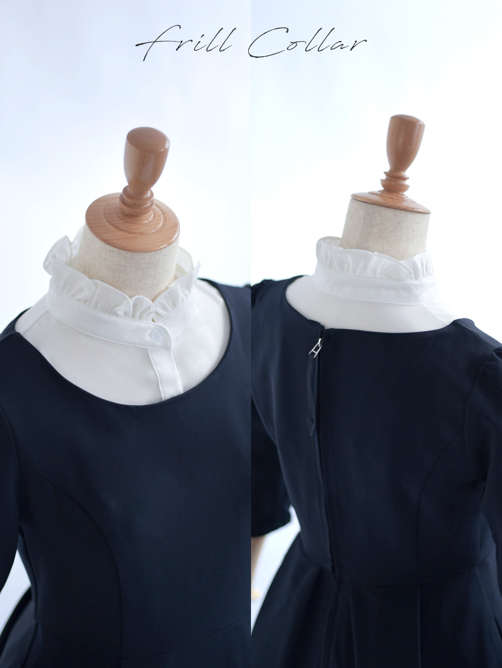 rurushop　90 ワンピース　フォーマル　付け襟　100110120 選べるつけ襟｜エレガンス インナー カラー】お色展開：ホワイト