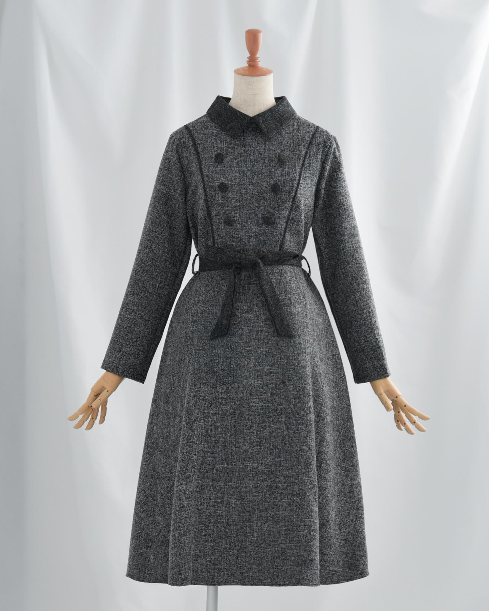 リル フレア ワンピース】s061 お色展開：ブラック ／ サイズ展開